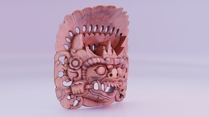 African Mask 03 low poly 3D model Low-poly 3D model