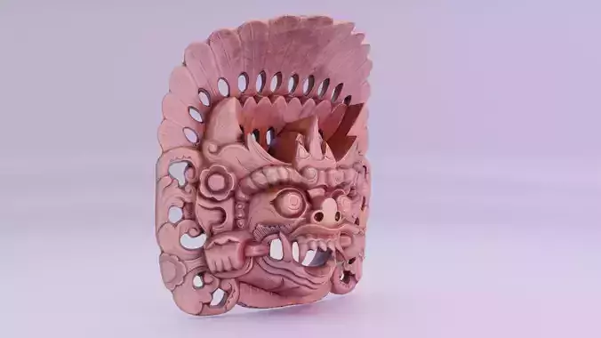 African Mask 03 low poly 3D model