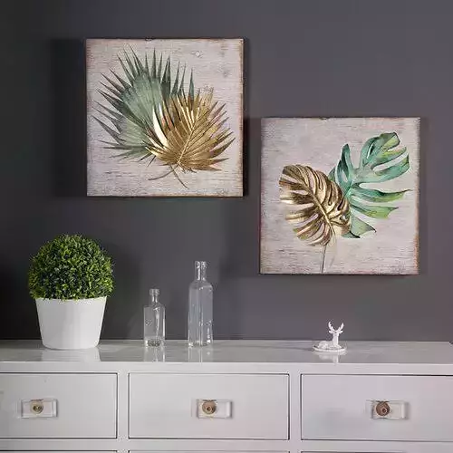 2 Piece Leaf Wall Decor Set
