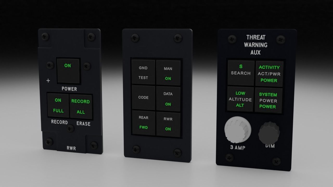 F16 Threat Warning Auxiliary Panel 3D model_4