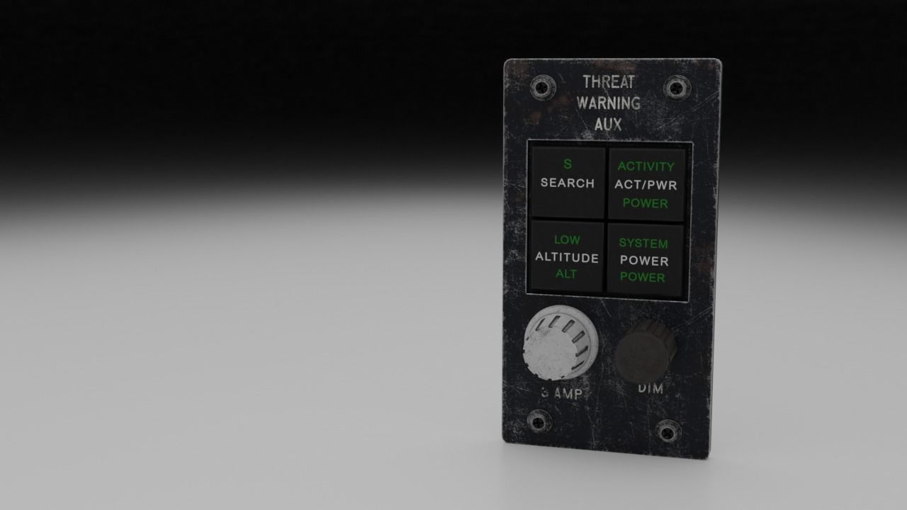 F16 Threat Warning Auxiliary Panel 3D model_9