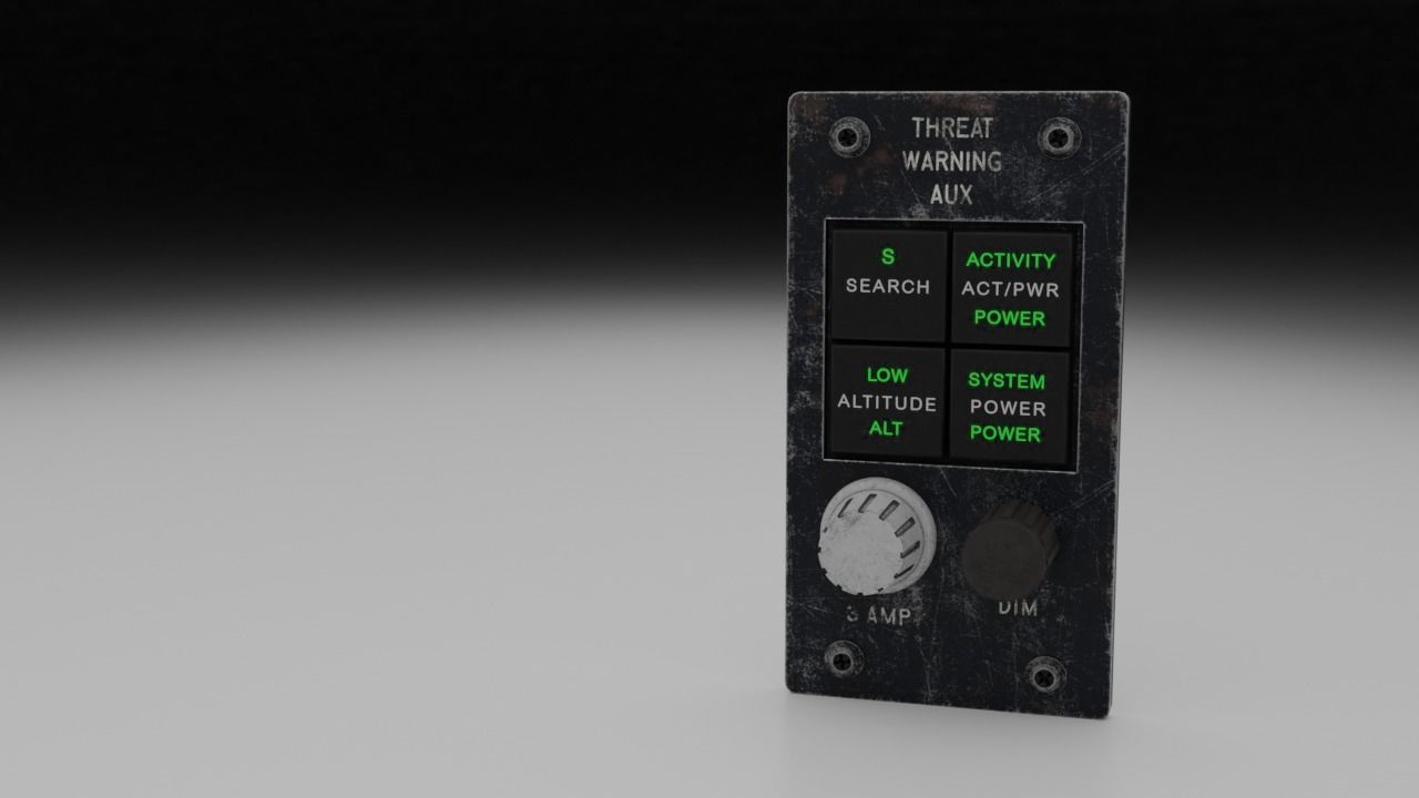 F16 Threat Warning Auxiliary Panel 3D model_10