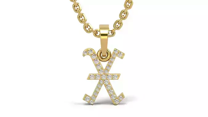 Old English X stone and solid V 2 