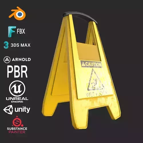 Caution Wet Floor Slippery Sign