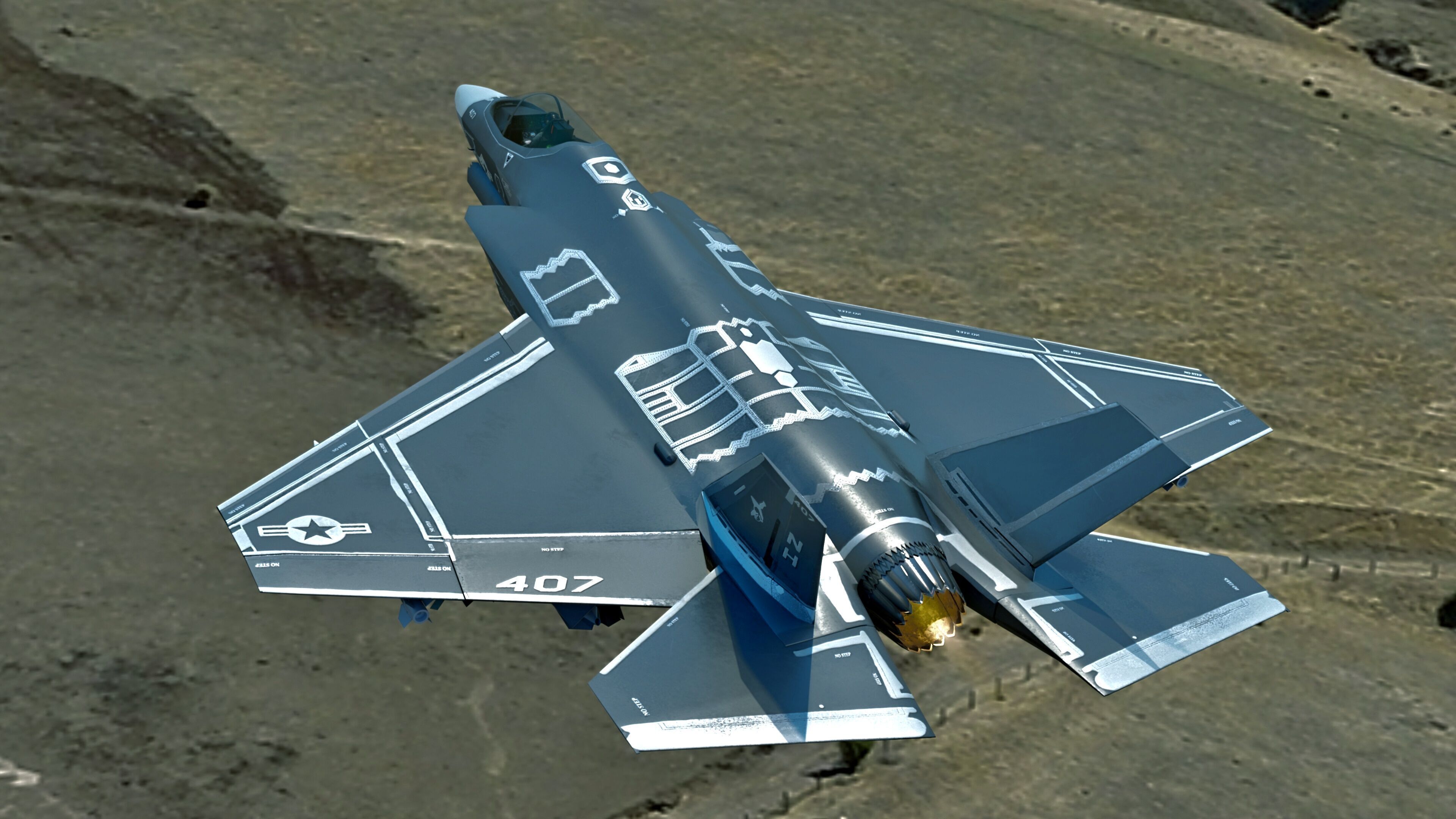 F35C Lightning II -Rigged - with high resolution cocpit Low-poly 3D model_13