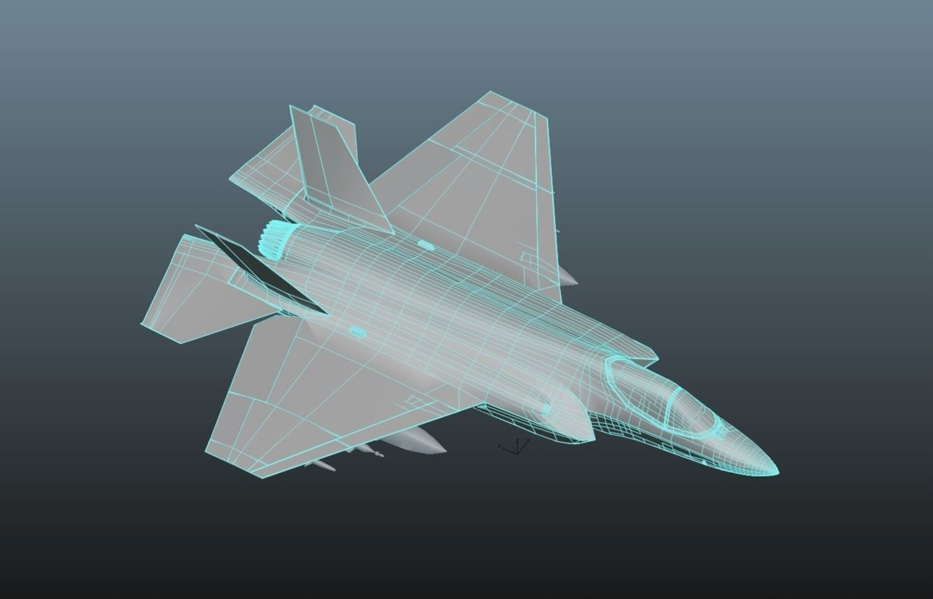 F35C Lightning II -Rigged - with high resolution cocpit Low-poly 3D model_23