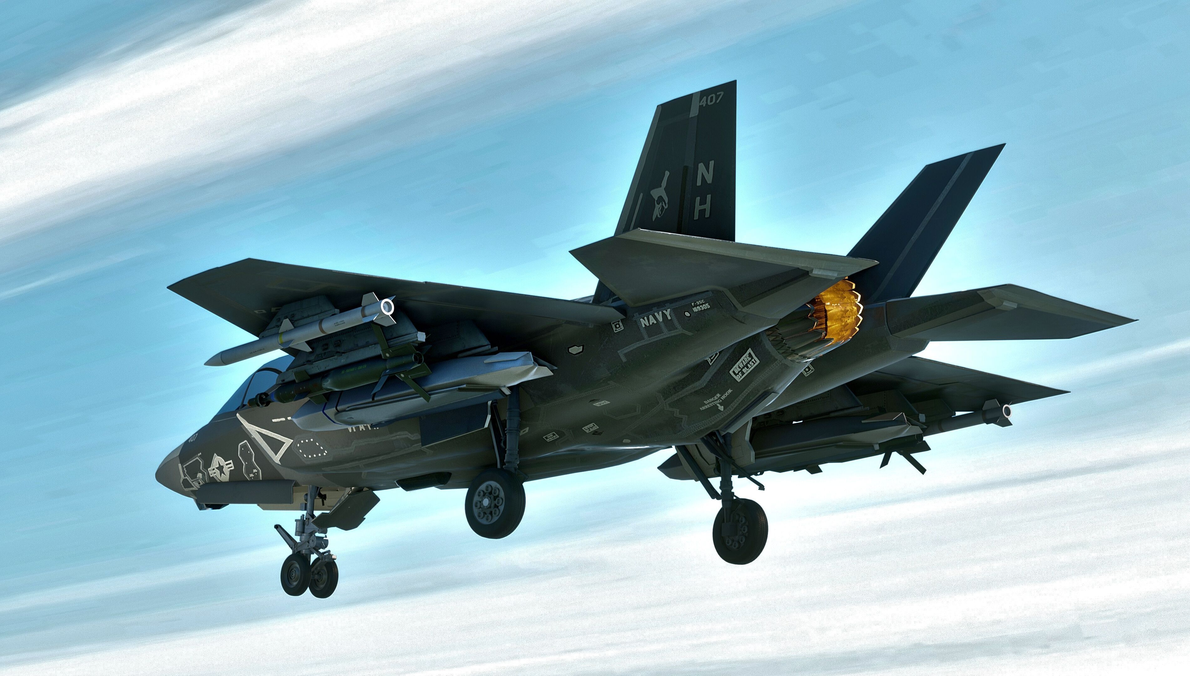 F35C Lightning II -Rigged - with high resolution cocpit Low-poly 3D model_14