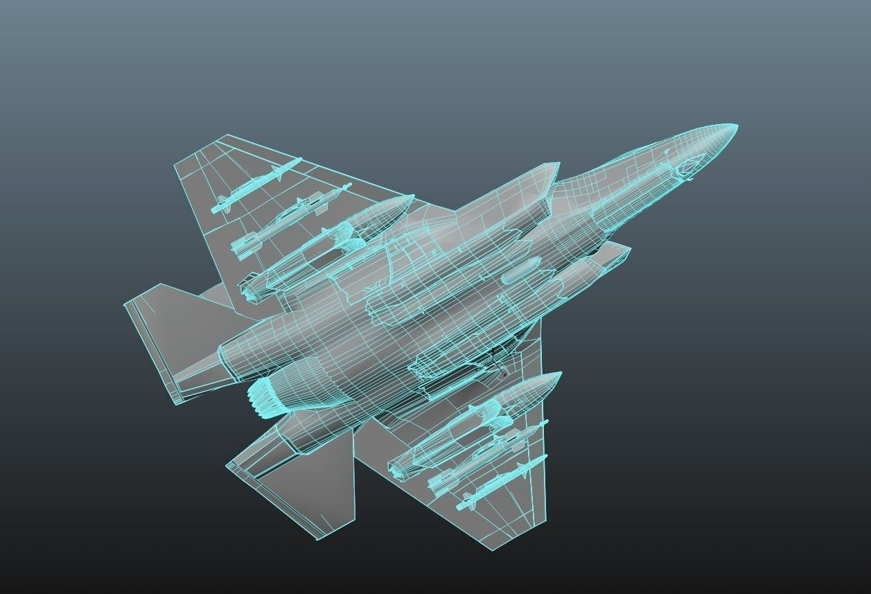 F35C Lightning II -Rigged - with high resolution cocpit Low-poly 3D model_24