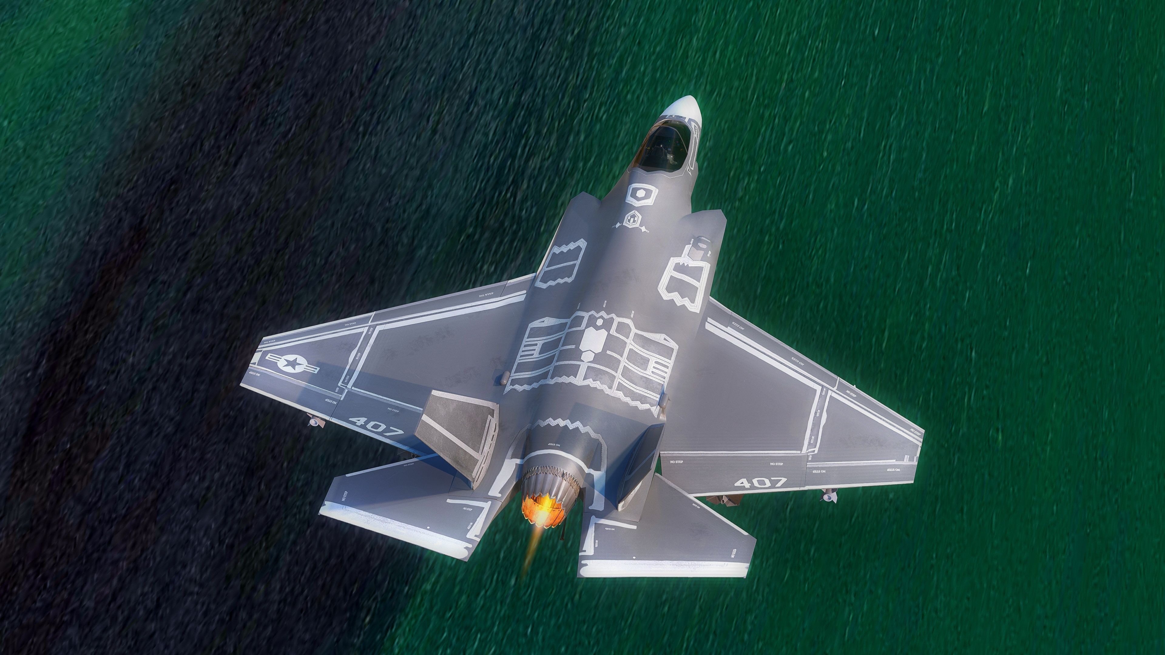 F35C Lightning II -Rigged - with high resolution cocpit Low-poly 3D model_5