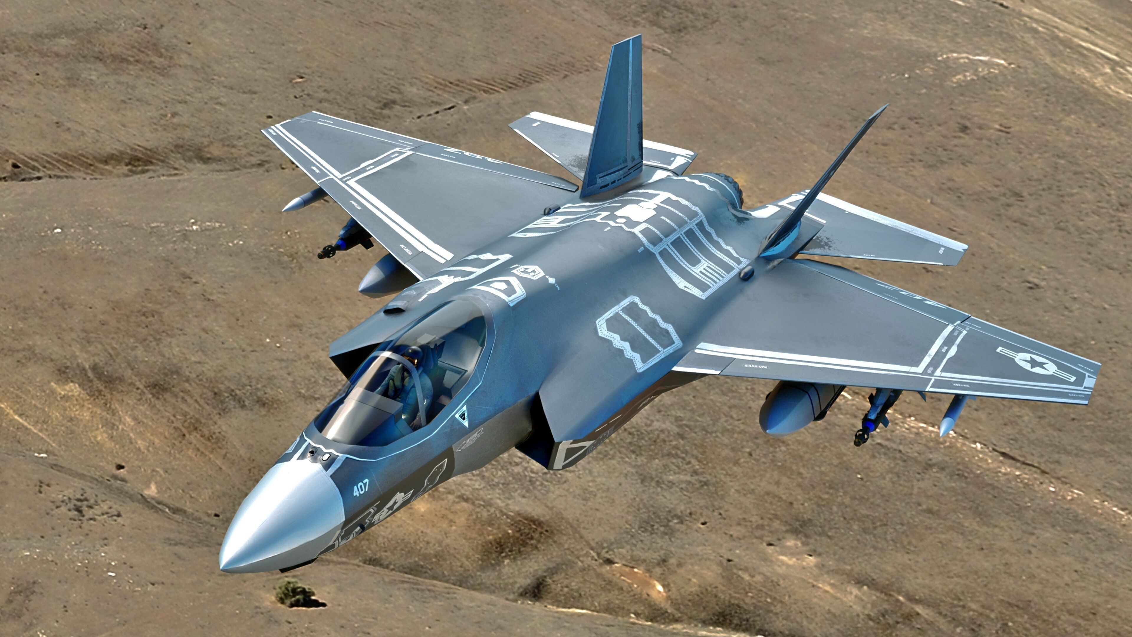F35C Lightning II -Rigged - with high resolution cocpit Low-poly 3D model_10