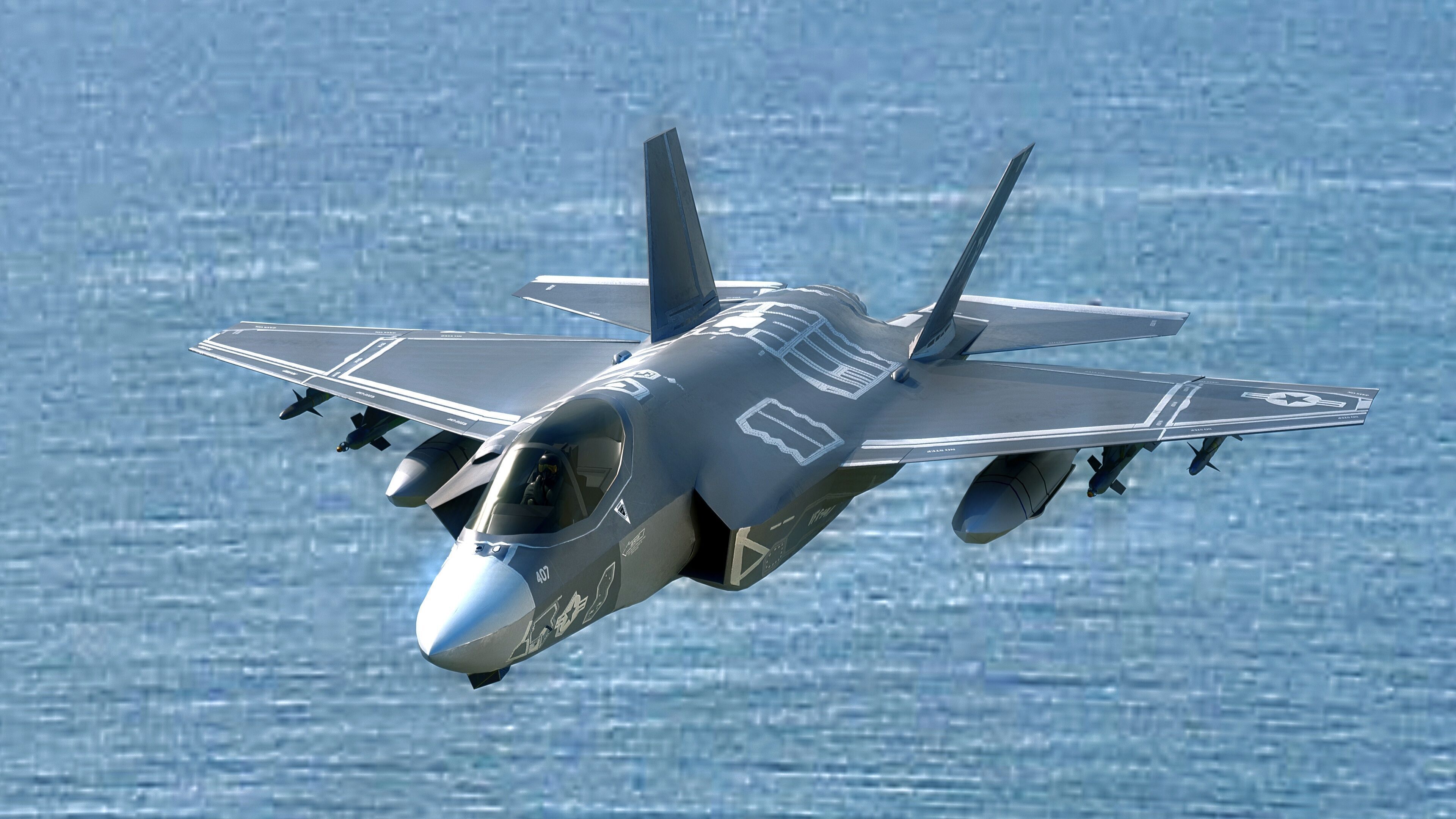 F35C Lightning II -Rigged - with high resolution cocpit Low-poly 3D model_2