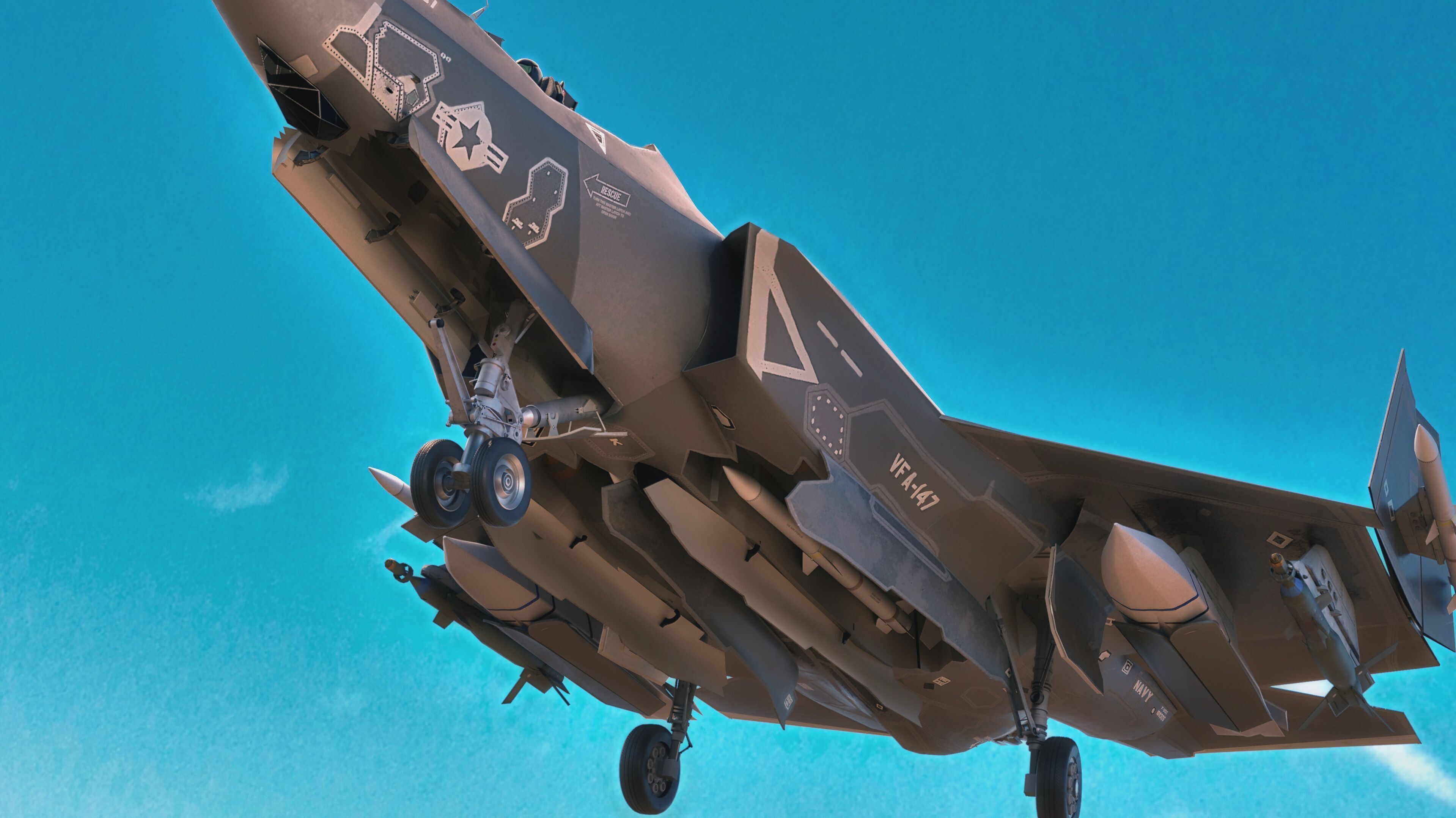 F35C Lightning II -Rigged - with high resolution cocpit Low-poly 3D model_11