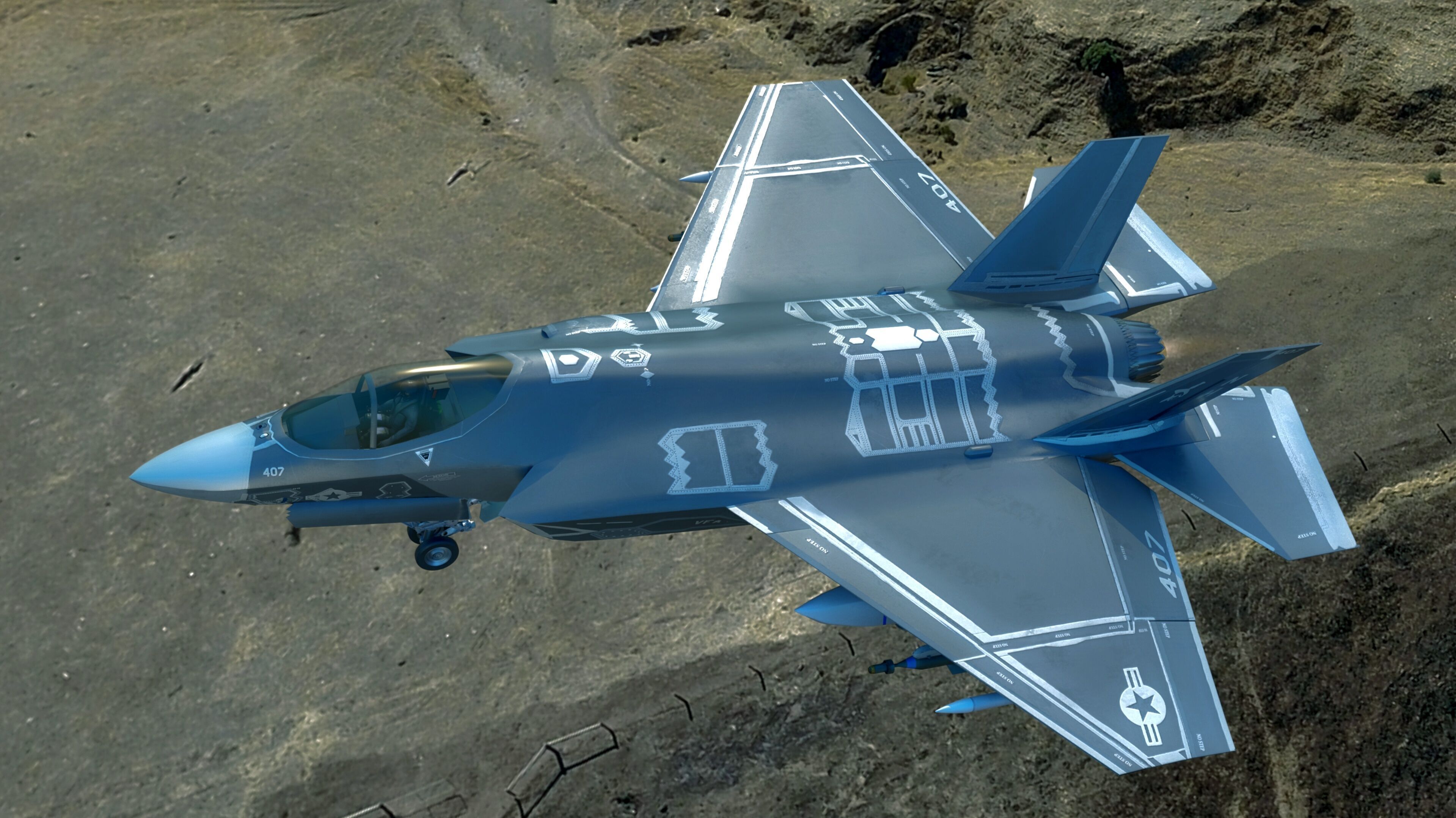 F35C Lightning II -Rigged - with high resolution cocpit Low-poly 3D model_9