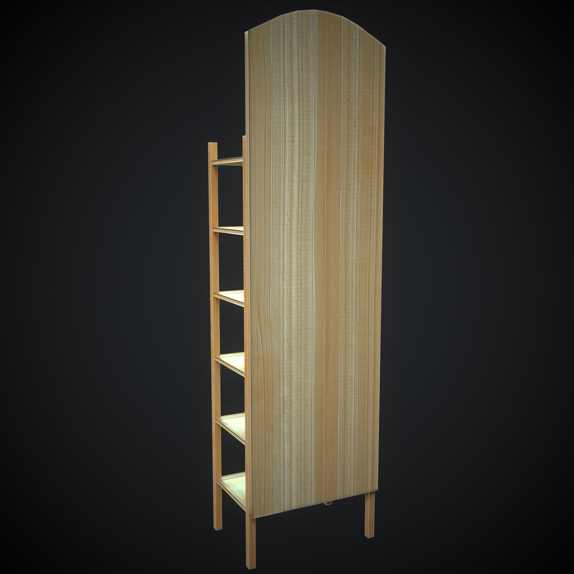 Wooden Stillage Low-poly 3D model_5