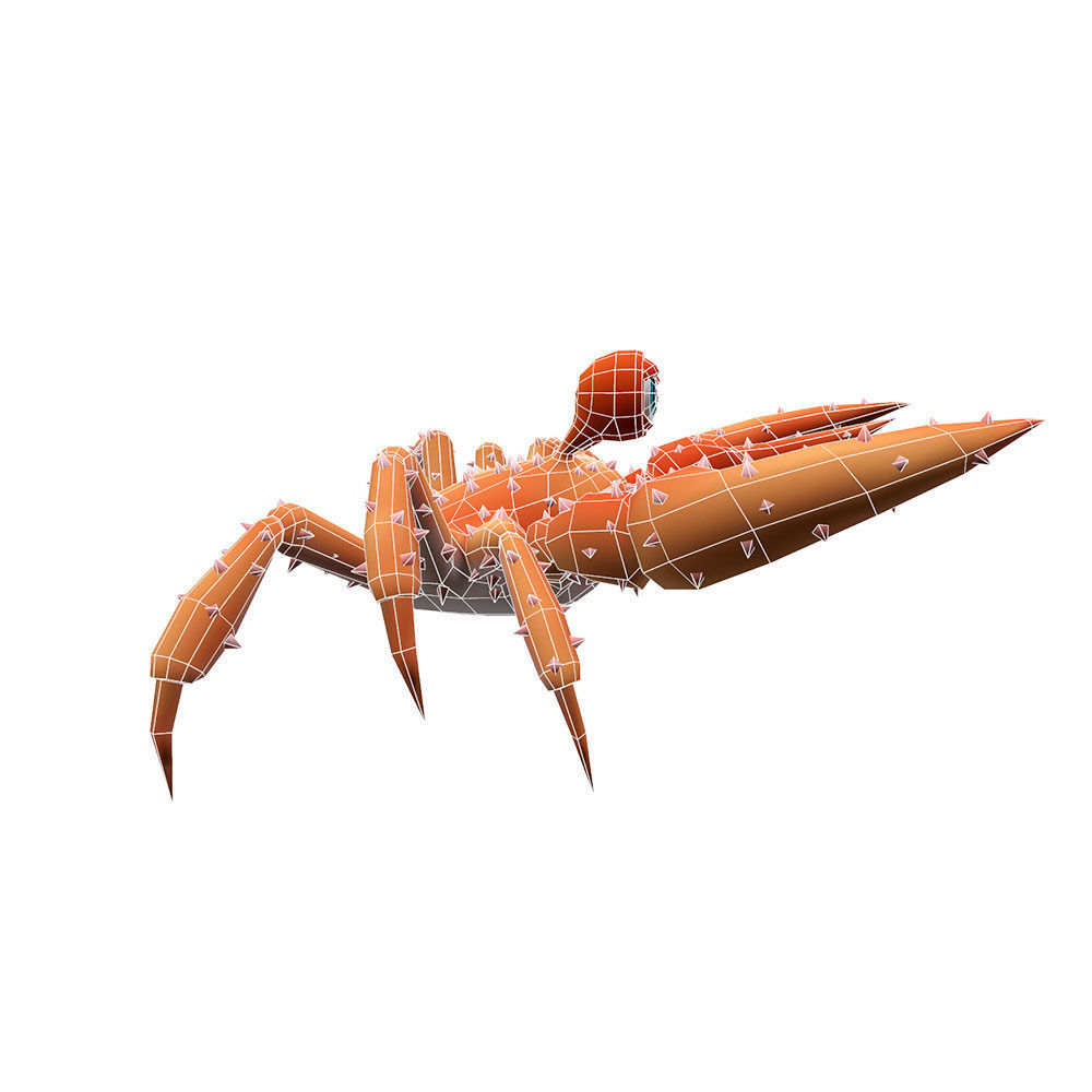 Red King Crab Animated  Low-poly 3D model_7