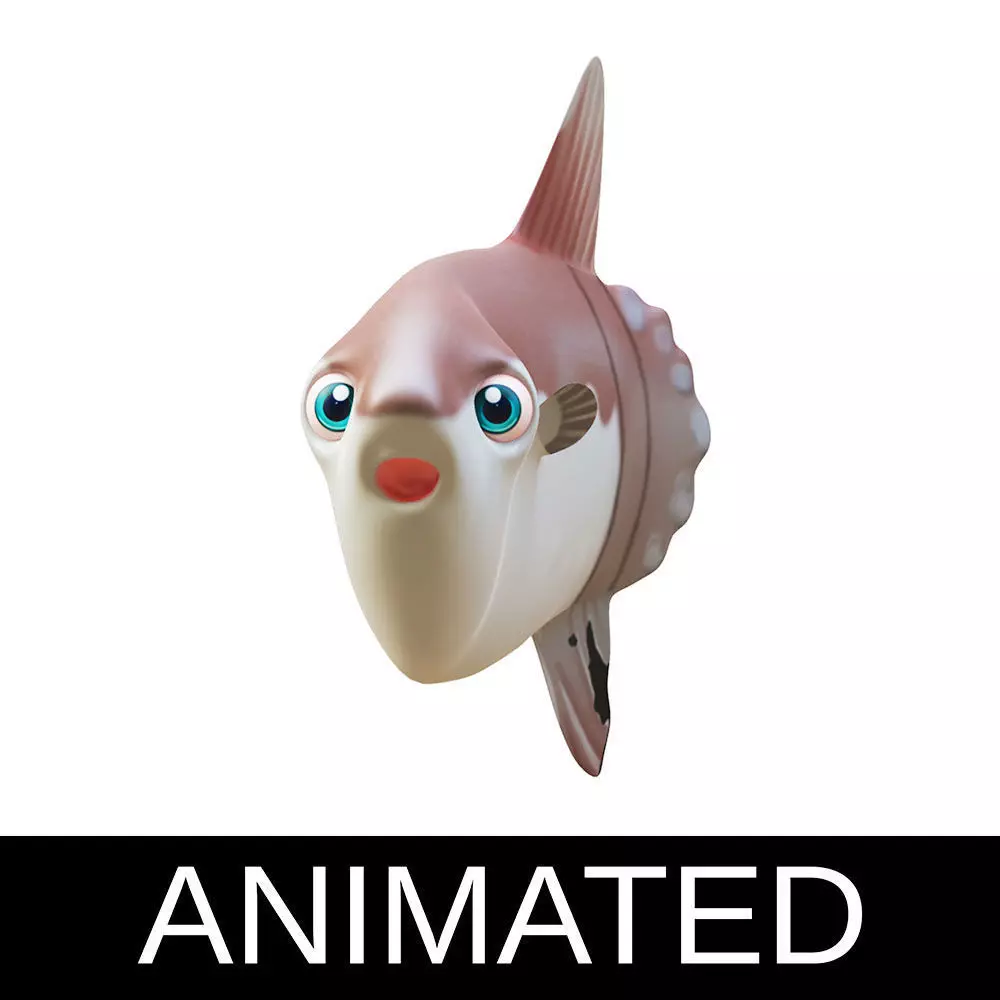 Mola Mola Animated Fish  Low-poly 3D model_0