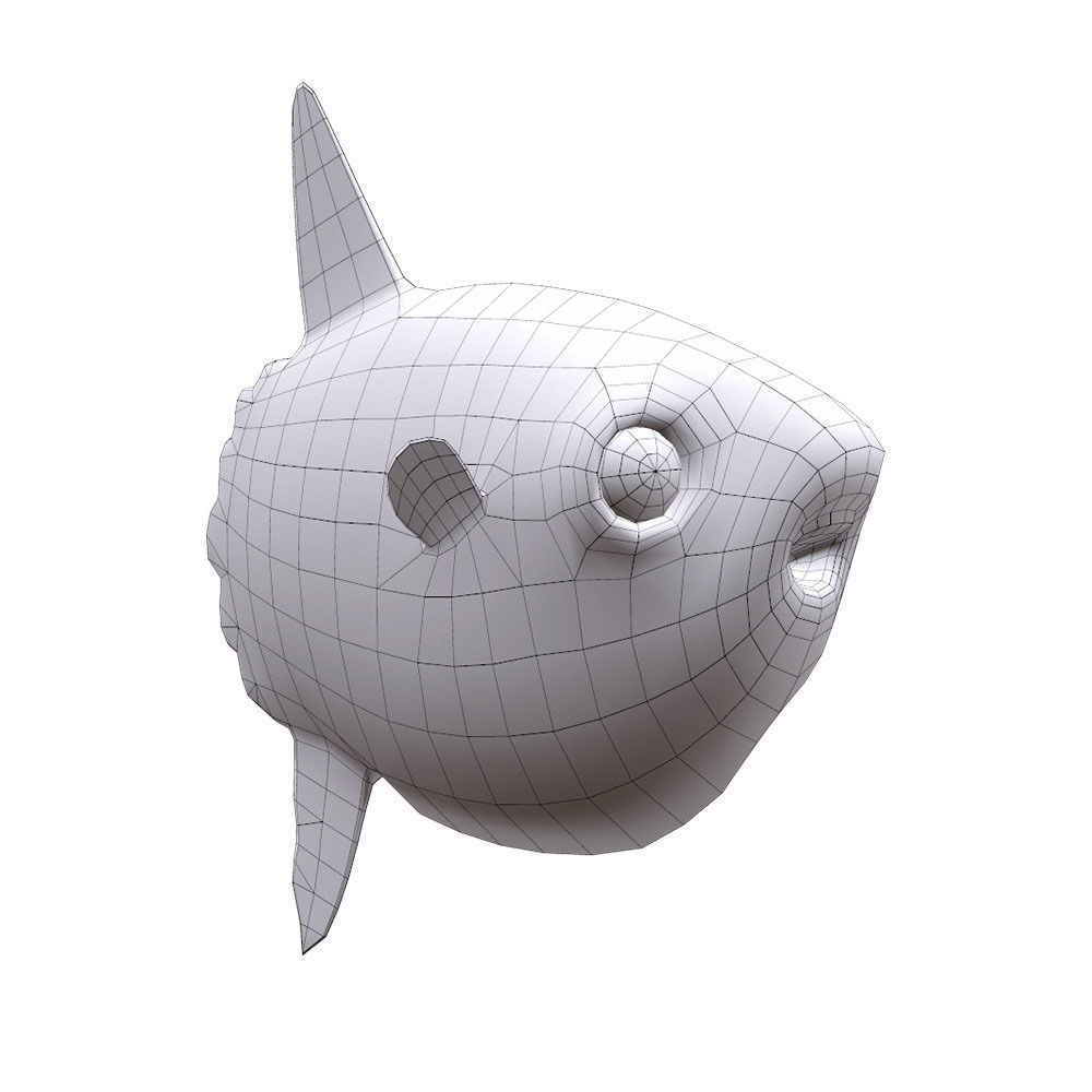 Mola Mola Animated Fish  Low-poly 3D model_7
