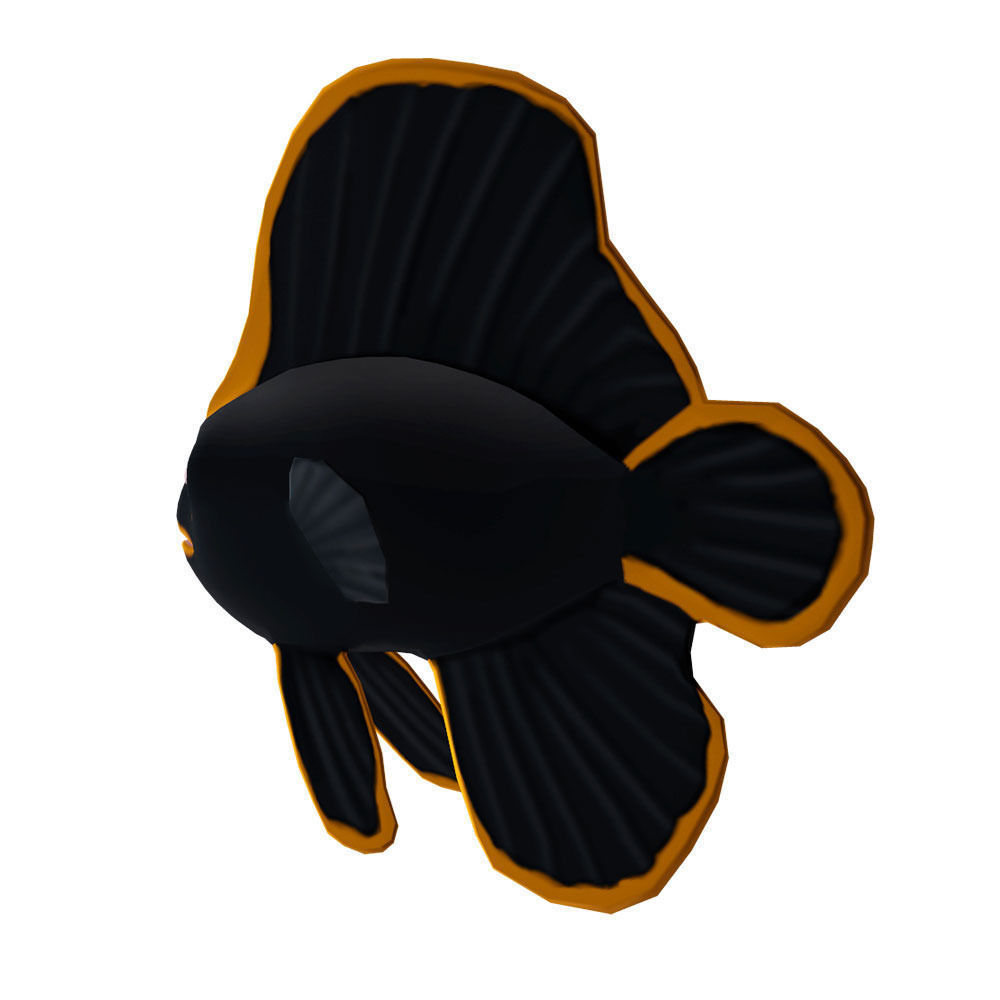 Red Aced Bat Animated Fish  Low-poly 3D model_3