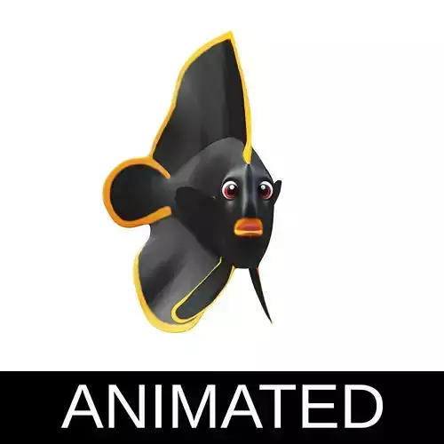 Red Aced Bat Animated Fish 