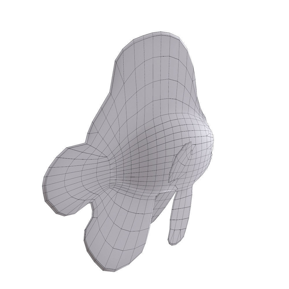 Red Aced Bat Animated Fish  Low-poly 3D model_8