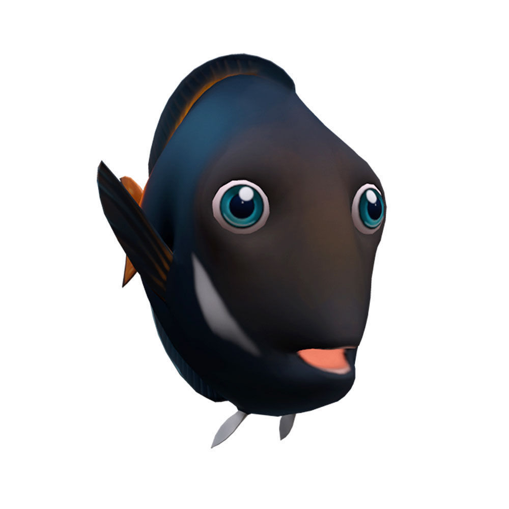 Achilles Tang Animated Fish  Low-poly 3D model_3