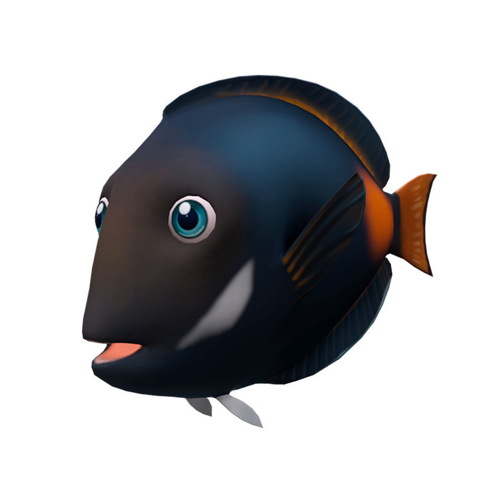 Achilles Tang Animated Fish  Low-poly 3D model_1