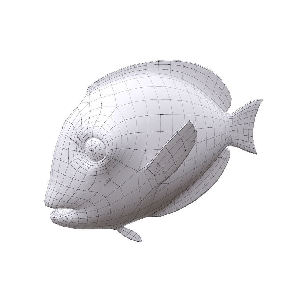 Achilles Tang Animated Fish  Low-poly 3D model_10