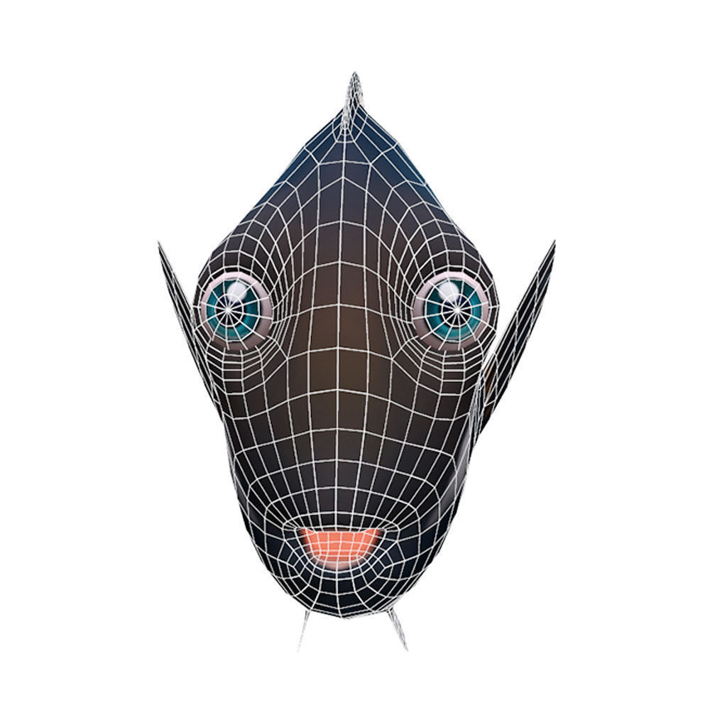 Achilles Tang Animated Fish  Low-poly 3D model_6