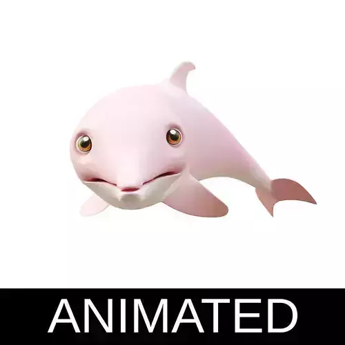 Amazon Pink Dolphin fish Animated  Low-poly 3D model