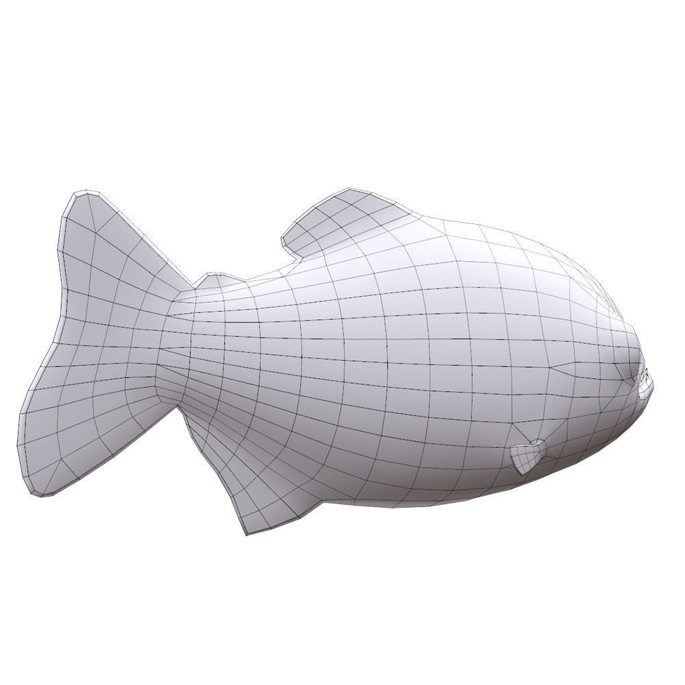 Red Piranha Animated Fish Low-poly 3D model_6