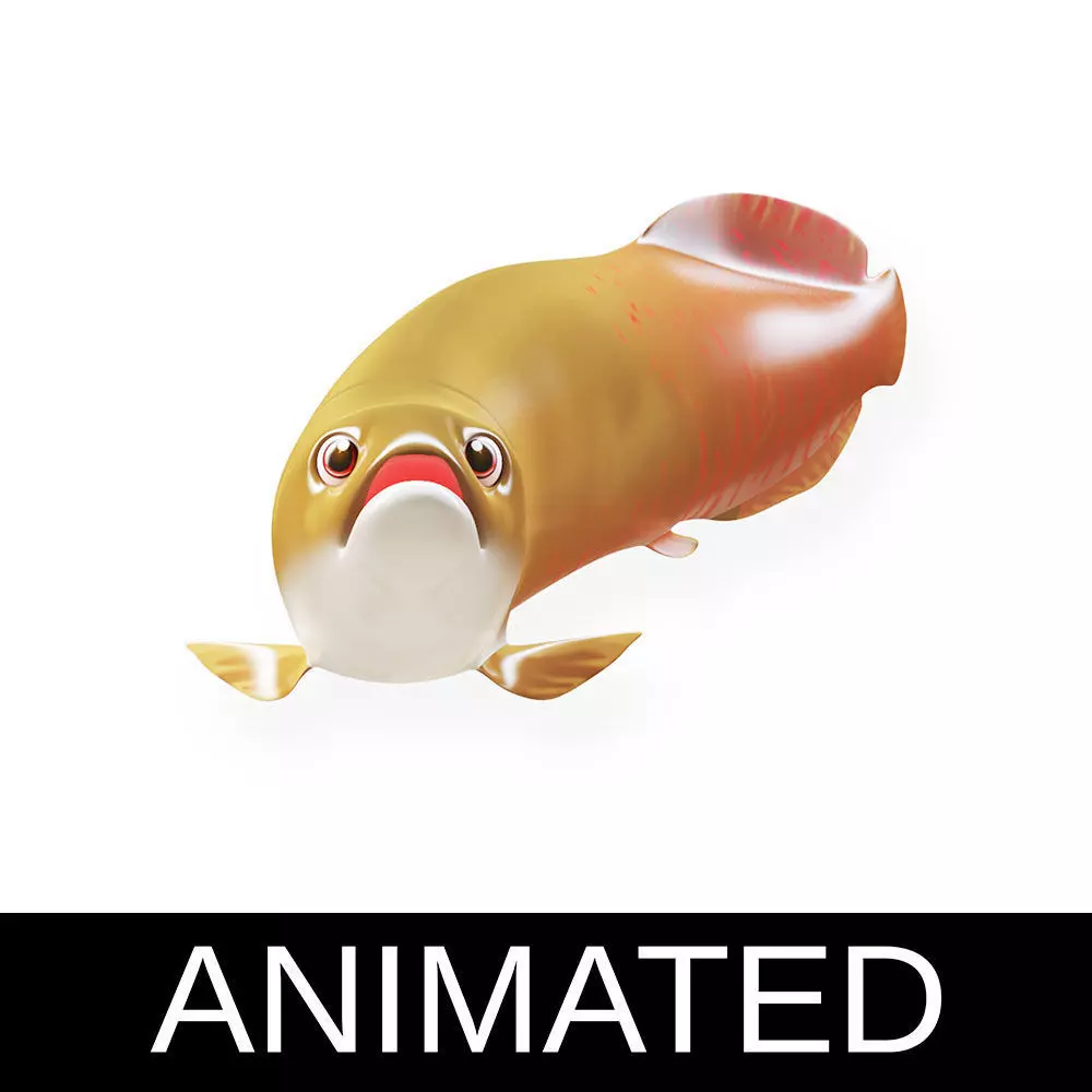 Pirarucu Animated Fish  Low-poly 3D model_0