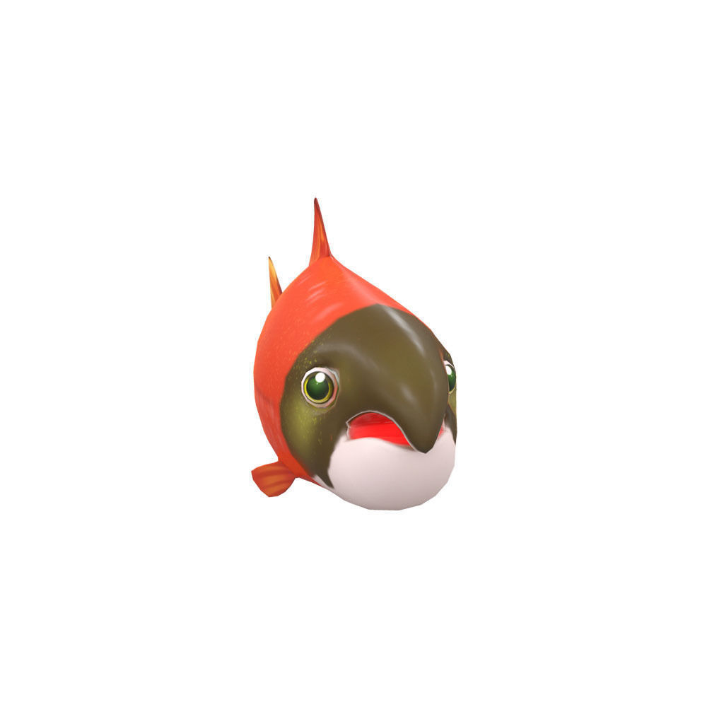 Chinook King Salmon fish Animated  Low-poly 3D model_2