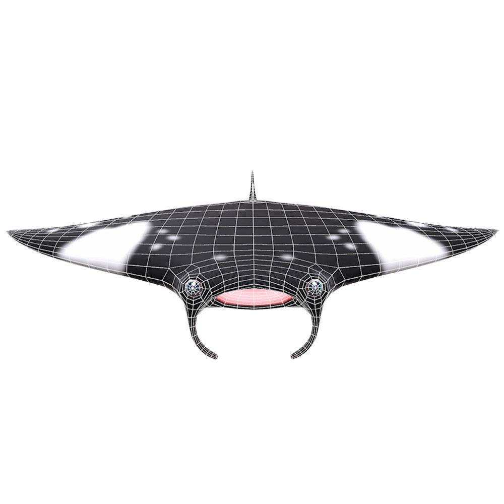 Giant Oceanic Manta ray Animated Fish  Low-poly 3D model_4