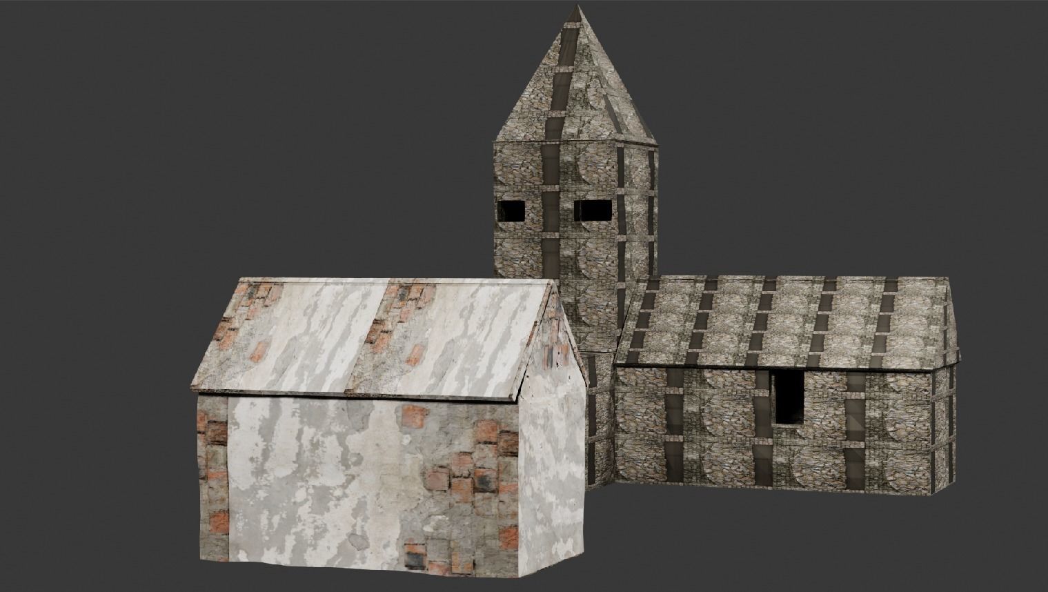 old church Low-poly 3D model_2