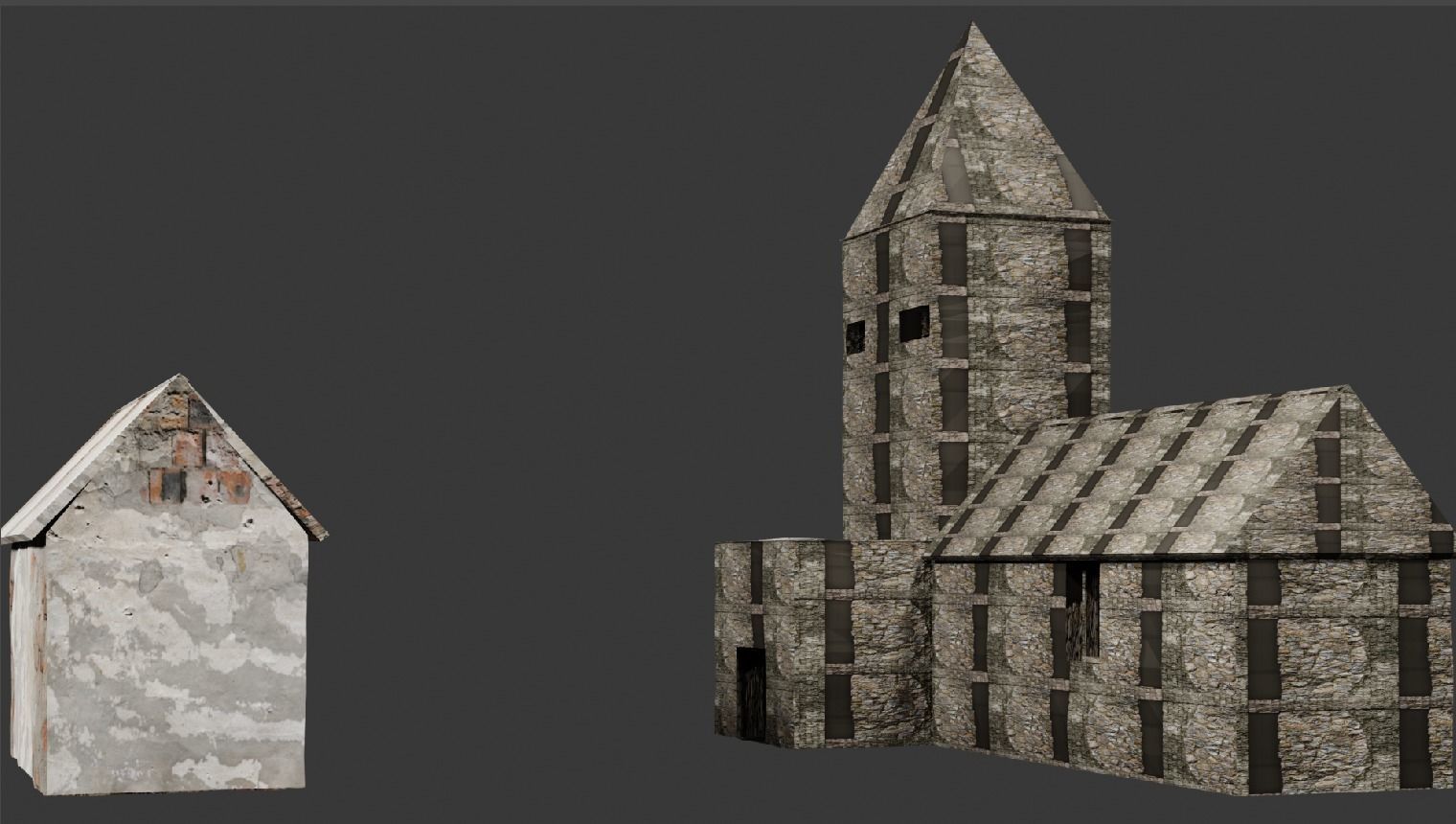 old church Low-poly 3D model_1