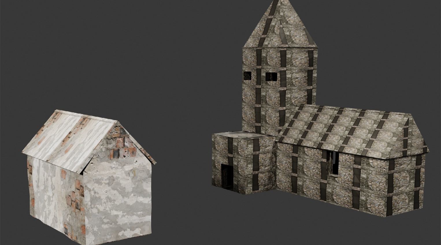 old church Low-poly 3D model_3