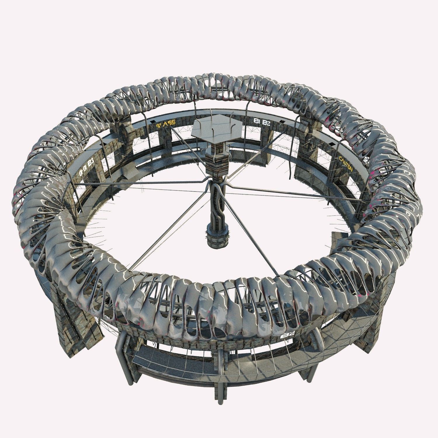 Ocean Castle Sci-fi  Low-poly 3D model_4