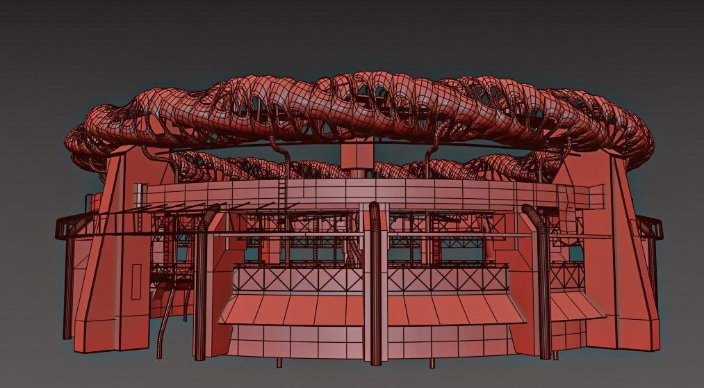 Ocean Castle Sci-fi  Low-poly 3D model_15