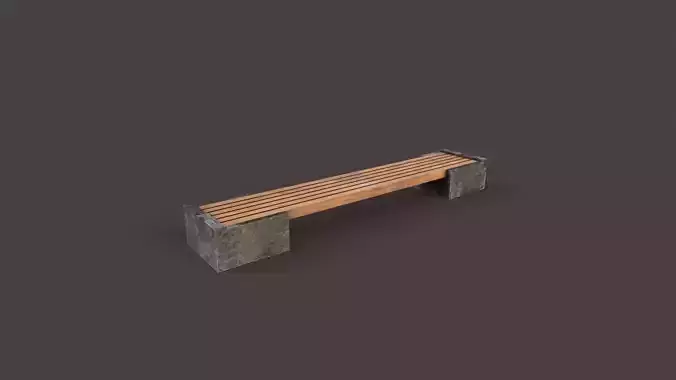 bench made of wood and concrete