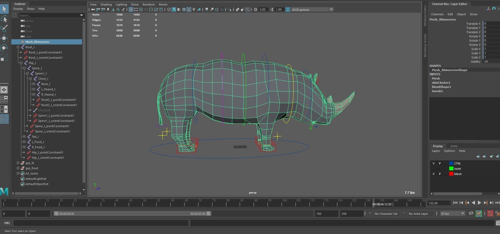 Rchinoceros rhinoceros in low polygons Free low-poly 3D model_10