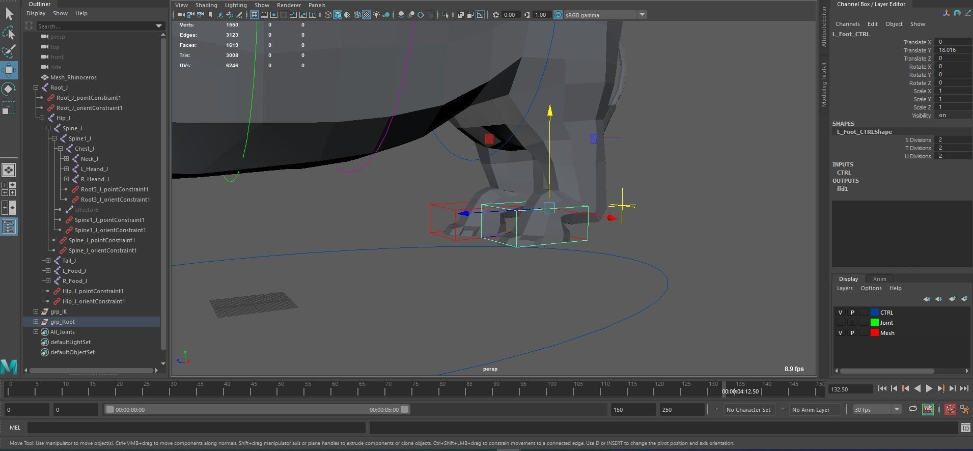 Rchinoceros rhinoceros in low polygons Free low-poly 3D model_12