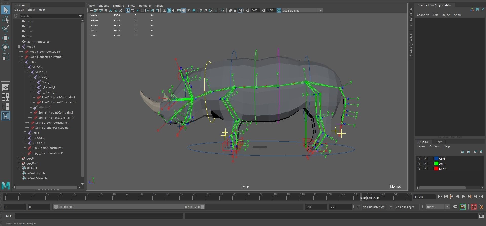 Rchinoceros rhinoceros in low polygons Free low-poly 3D model_6