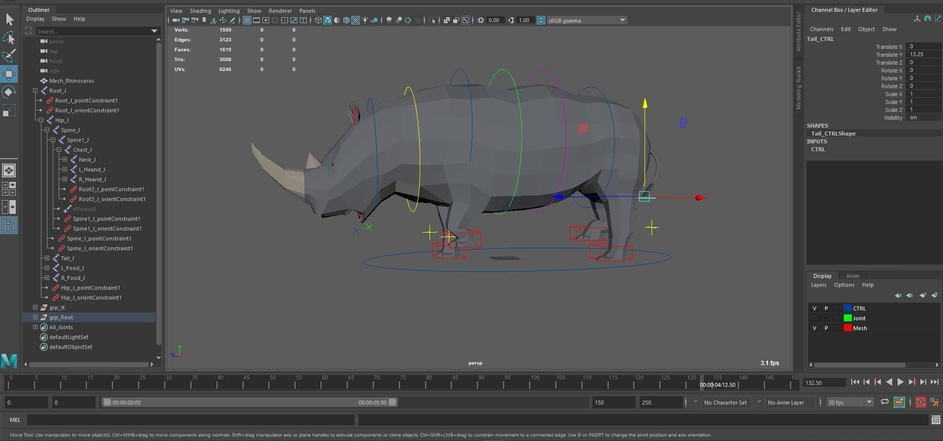 Rchinoceros rhinoceros in low polygons Free low-poly 3D model_11