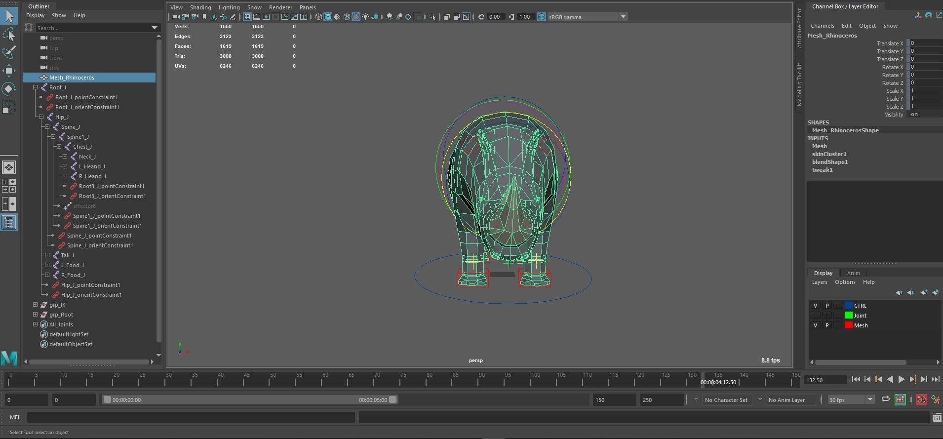 Rchinoceros rhinoceros in low polygons Free low-poly 3D model_9