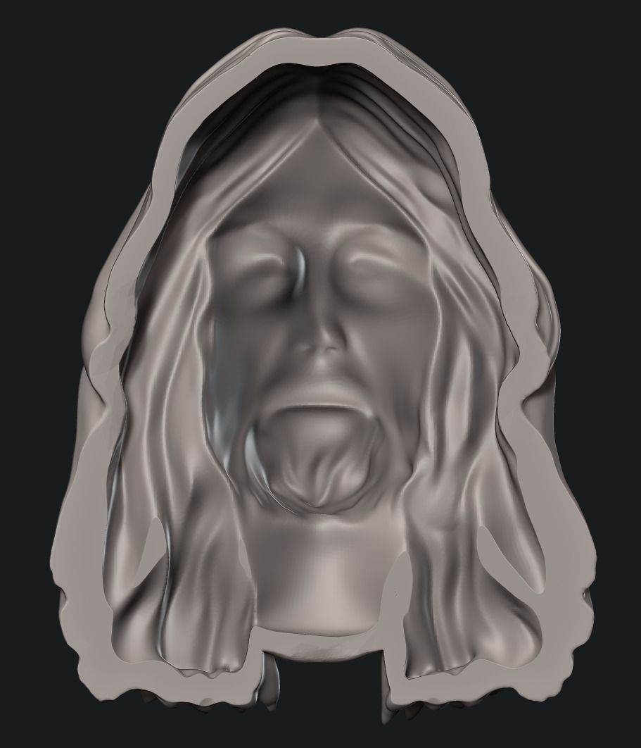 Jesus Relief Head 3D print model_4
