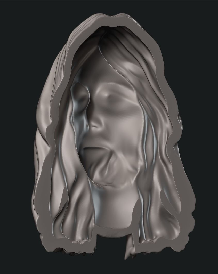 Jesus Relief Head 3D print model_3