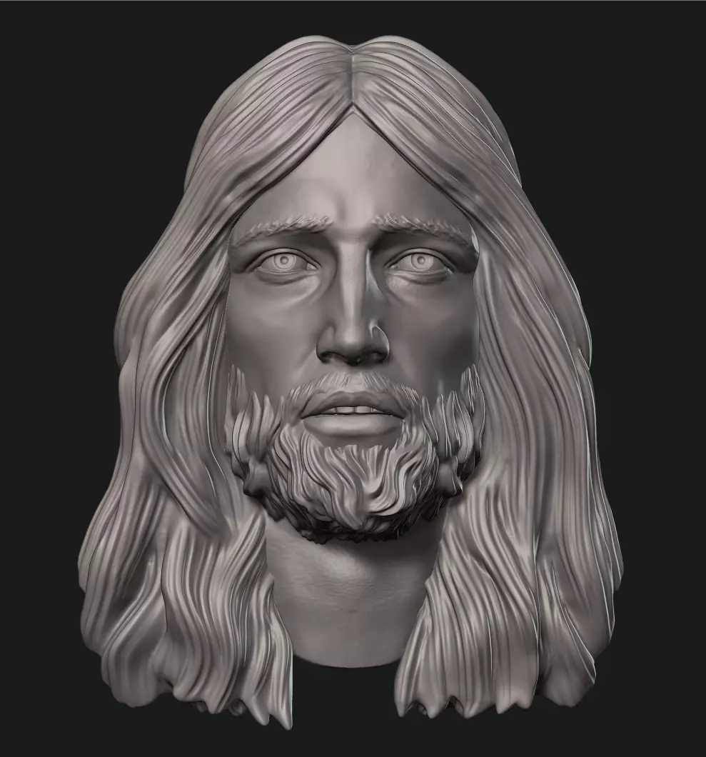 Jesus Relief Head 3D print model_0