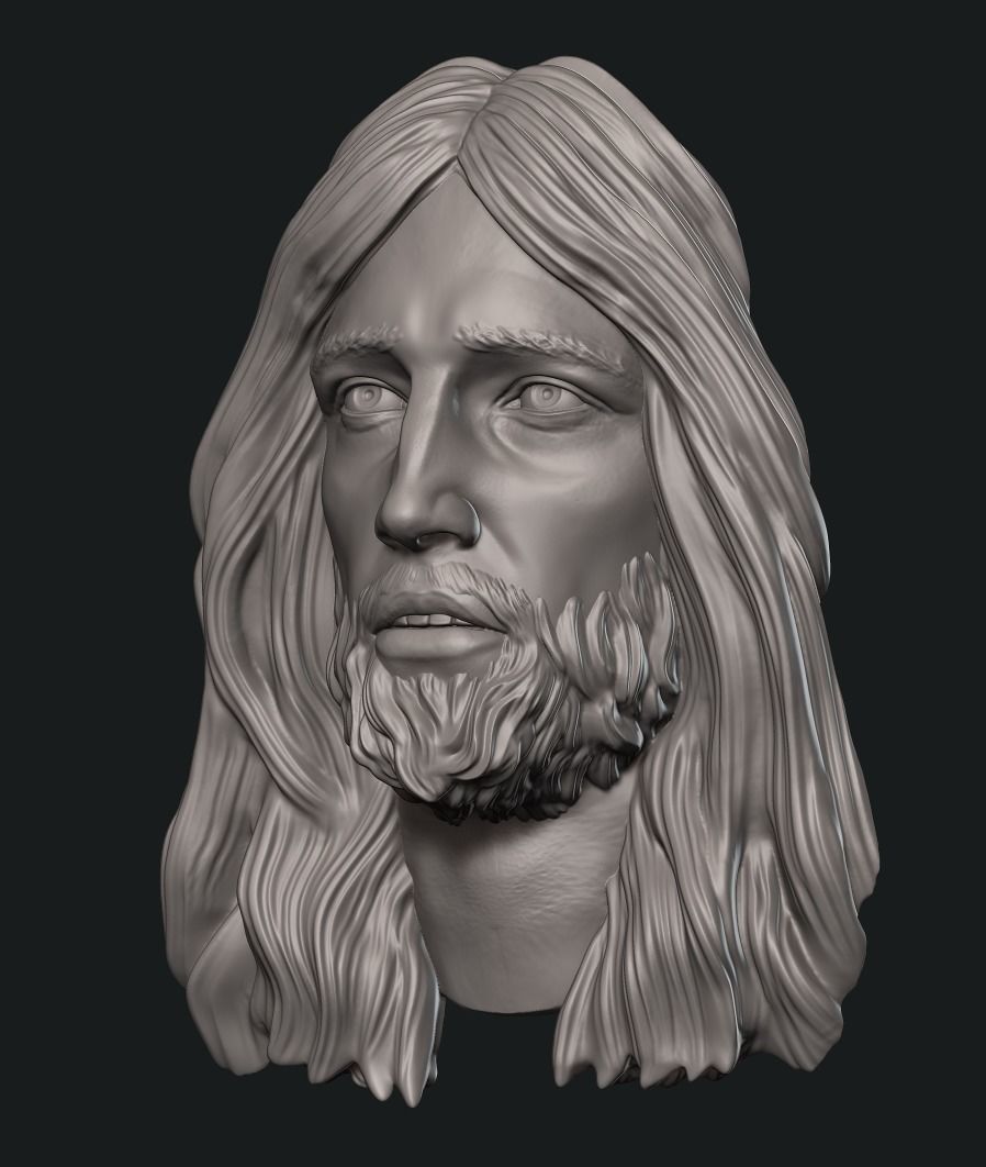 Jesus Relief Head 3D print model_1