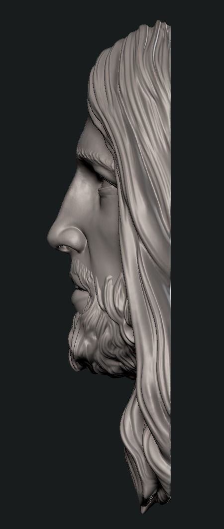 Jesus Relief Head 3D print model_2