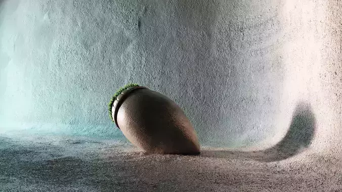 Pot in a cave Free 3D model